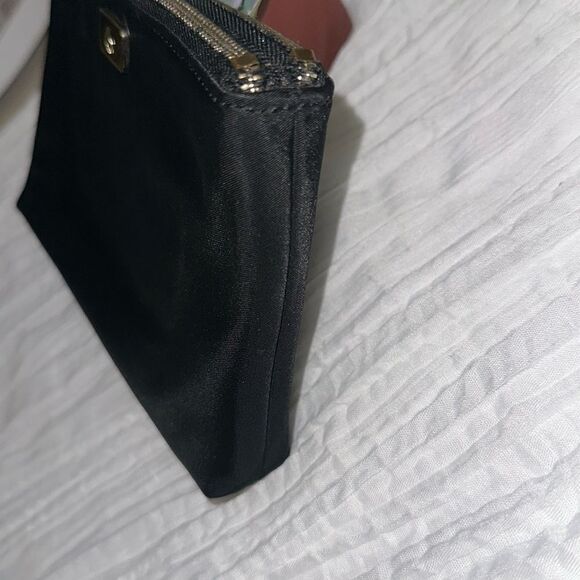 kate spade Black Gold Double Compartment Zip Nylon Clutch